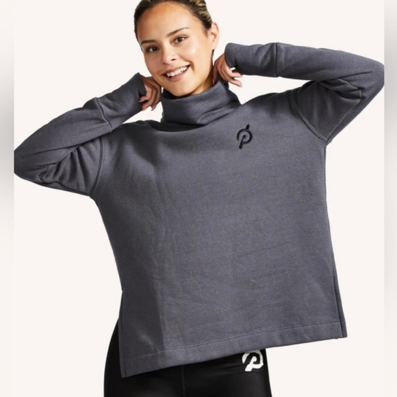 Peloton Tops - Peloton Sweatshirt Women's Medium Gray Grey Funnel Neck Pullover